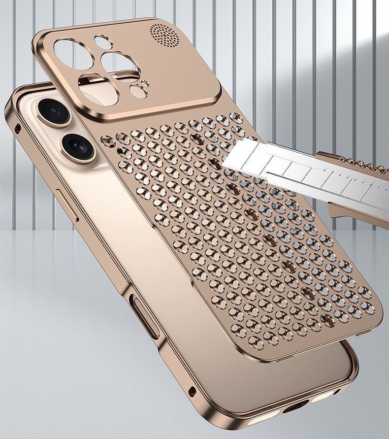 Metal Snap Lens Protection Aromatherapy Heat Dissipation Mobile Phone Case