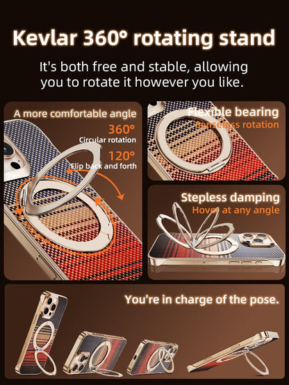 Kevlar Elegant Magnetic Rotating Bracket Phone Case