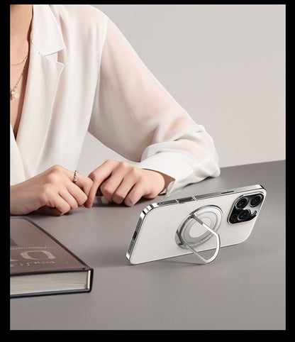 Hidden Bracket Magnetic Leather Pivot Case