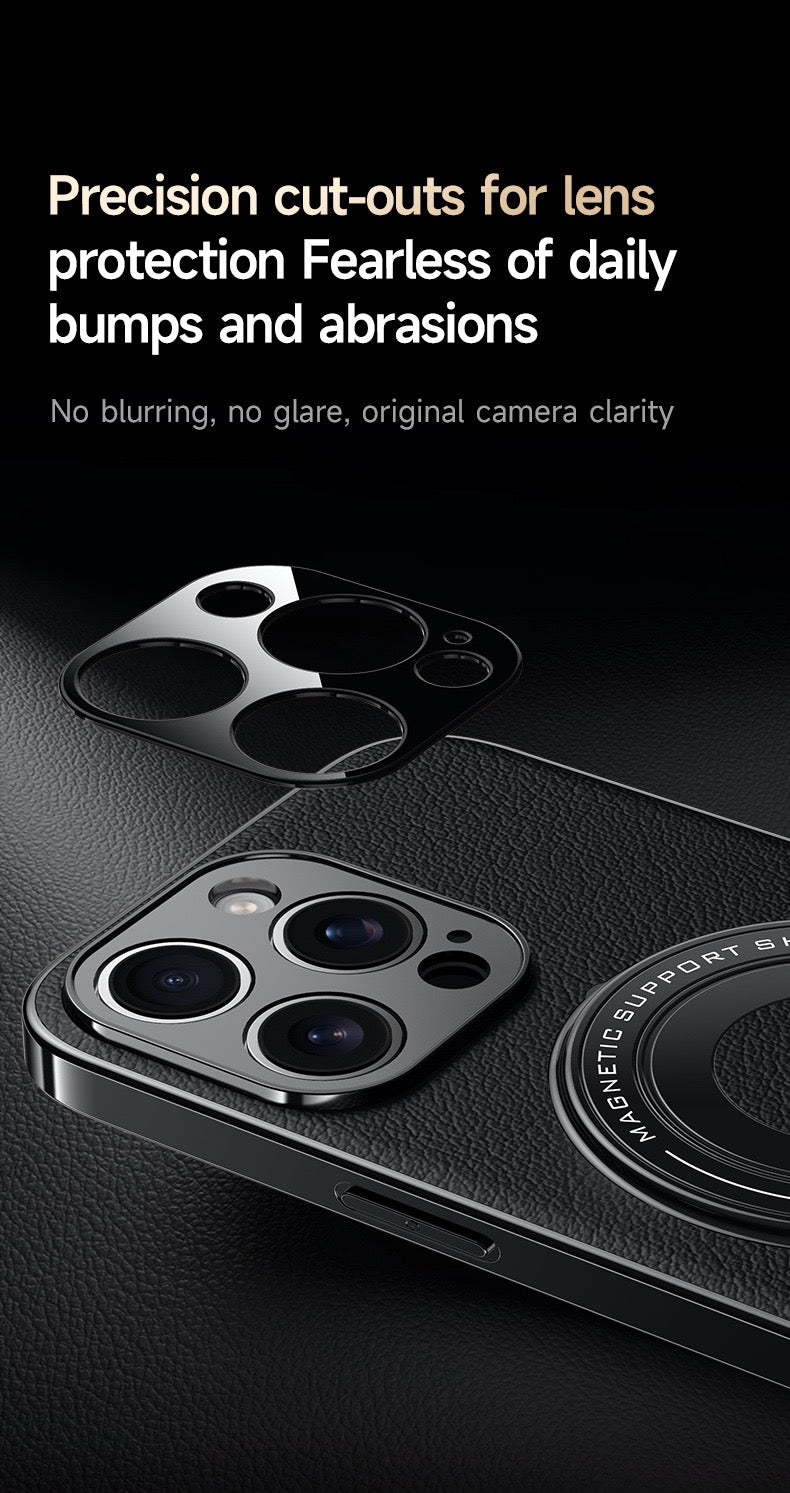 Hidden Bracket Magnetic Leather Pivot Case