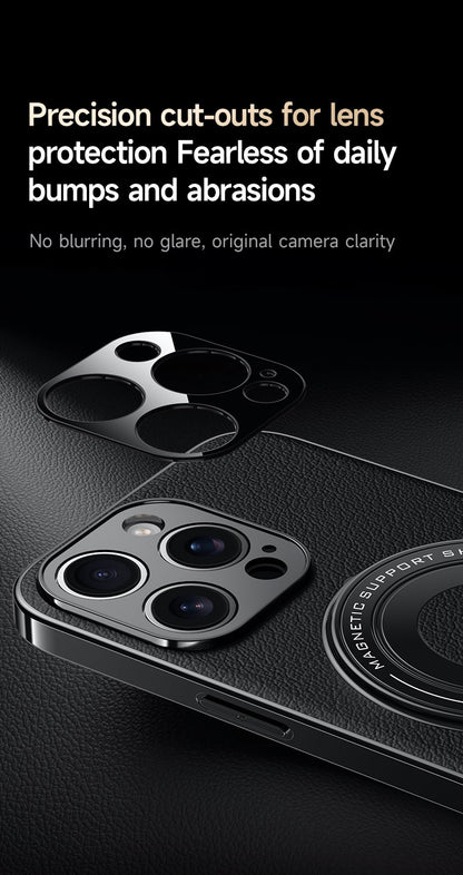 Hidden Bracket Magnetic Leather Pivot Case