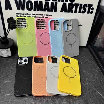 New summer breathable heat dissipation mesh magnetic suction anti-fall mobile phone case
