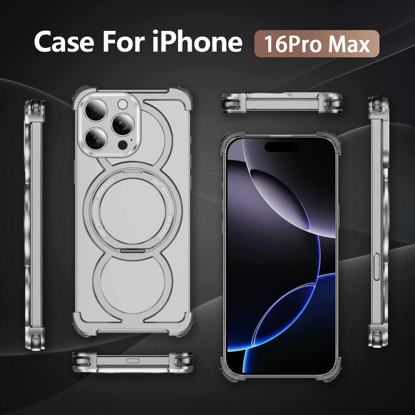 Audi Ring Metal Magnetic Rotating Bracket Phone Case