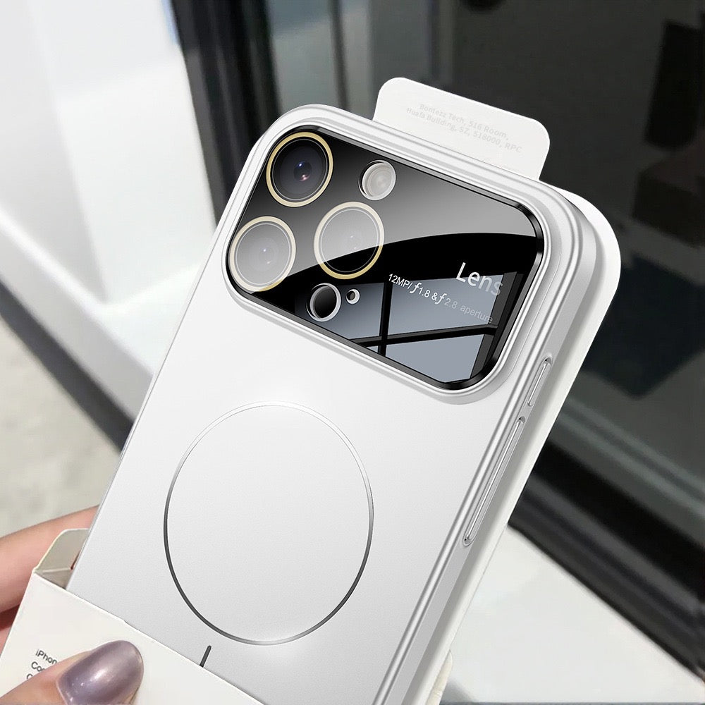 Large window lens protection high gloss magnetic phone case