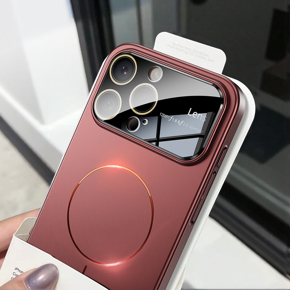 Large window lens protection high gloss magnetic phone case