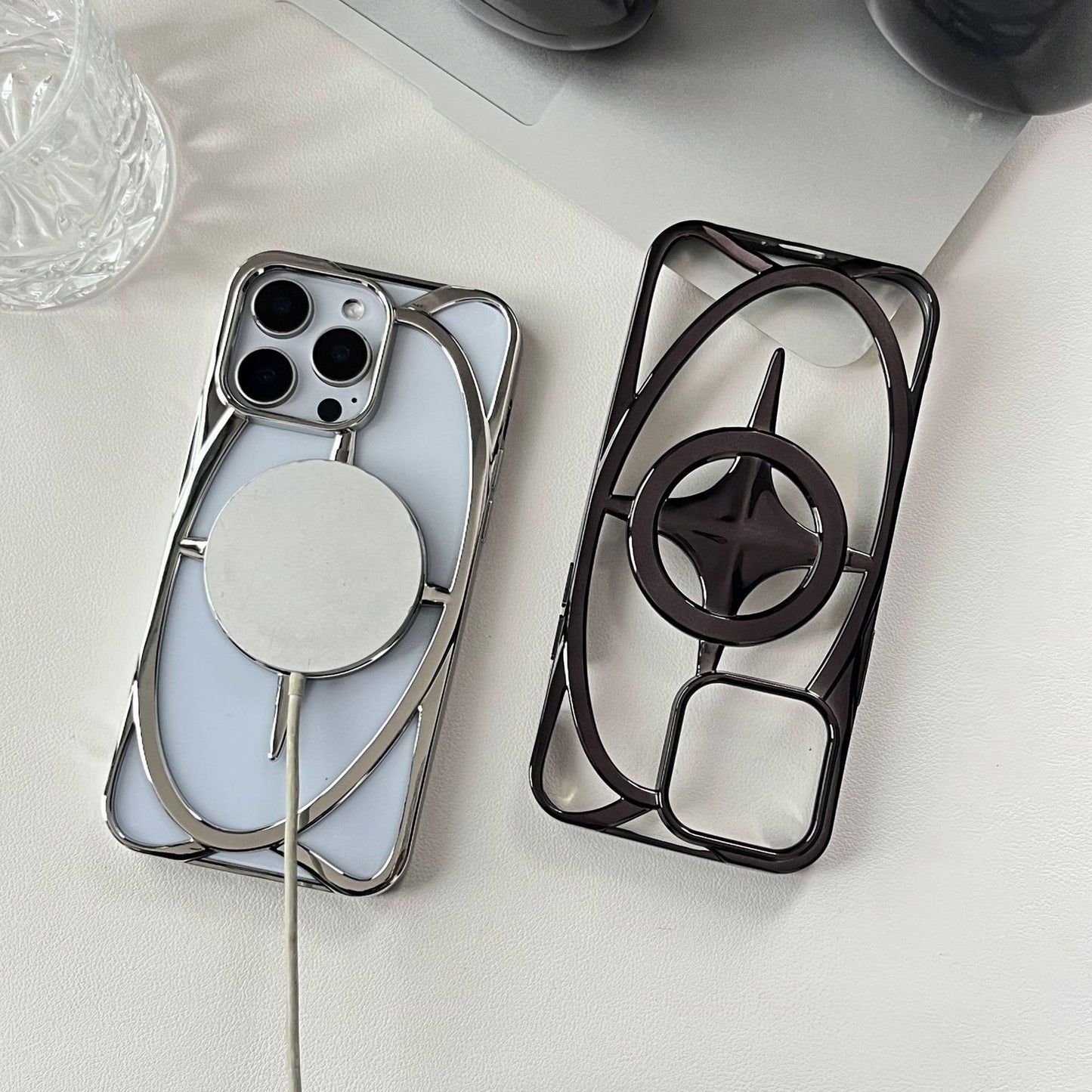 New Starry Galaxy Shaped Hollow Magnetic Phone Case