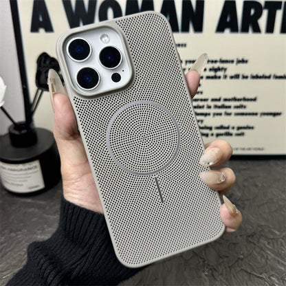 New summer breathable heat dissipation mesh magnetic suction anti-fall mobile phone case