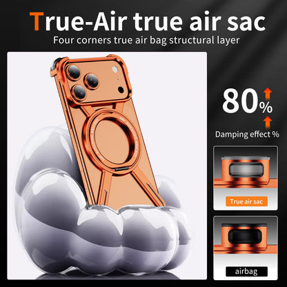 New Skeleton Metal Rotating Bracket Magnetic Phone Case