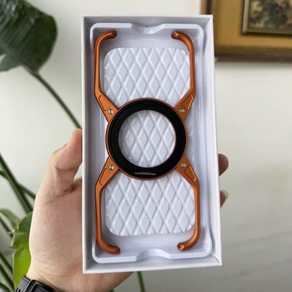 Unique X Metal Rotating Bracket Magnetic Phone Case