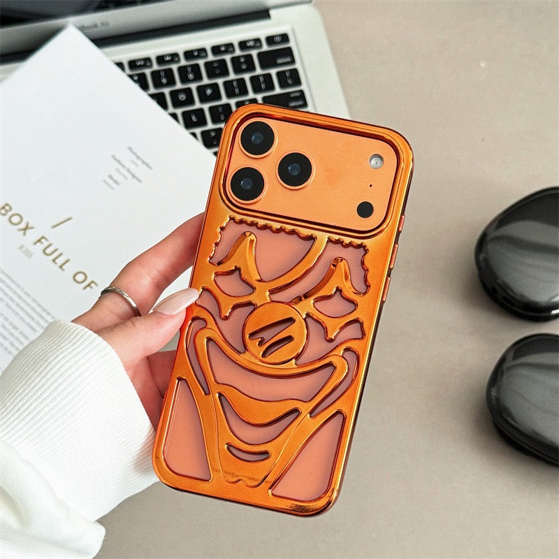 Electroplating frosted hollow clown phone case