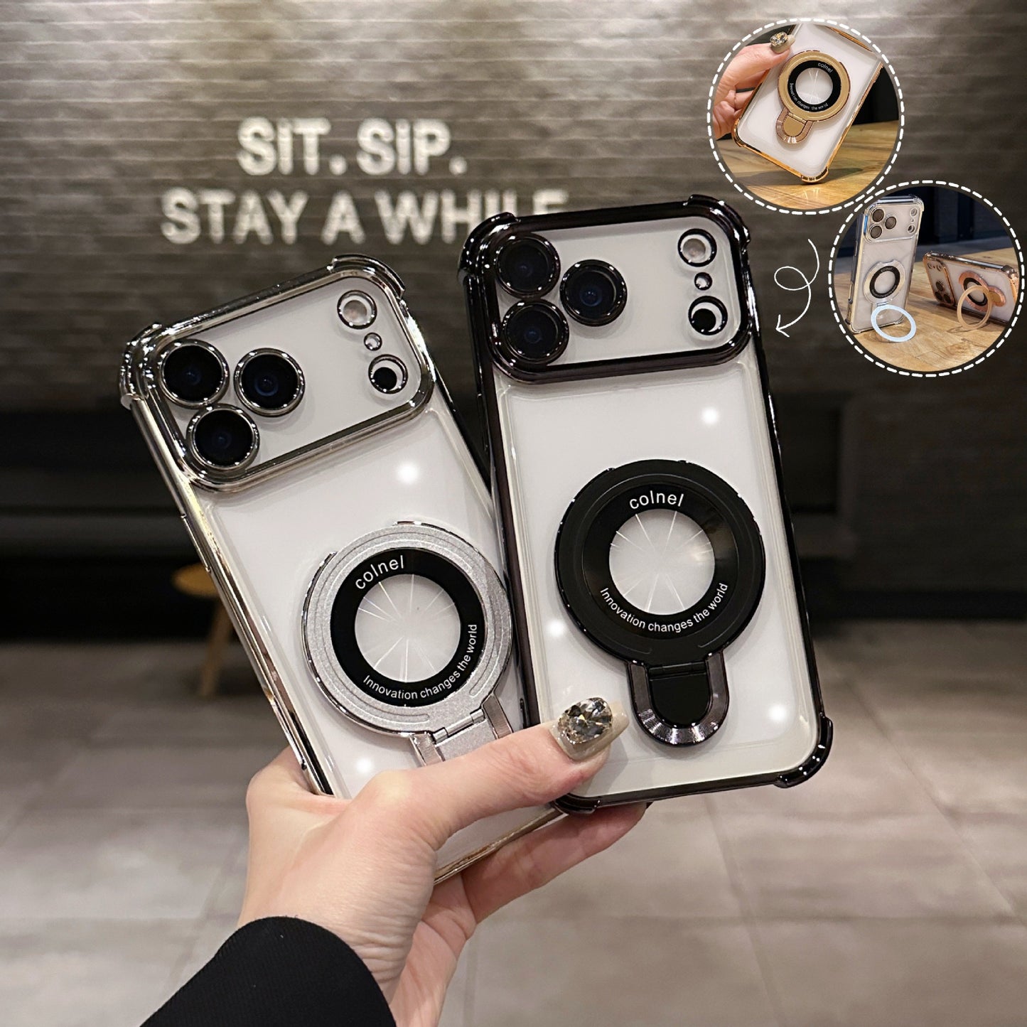 Fashion Anti-fall Bracket Magnetic Phone Case
