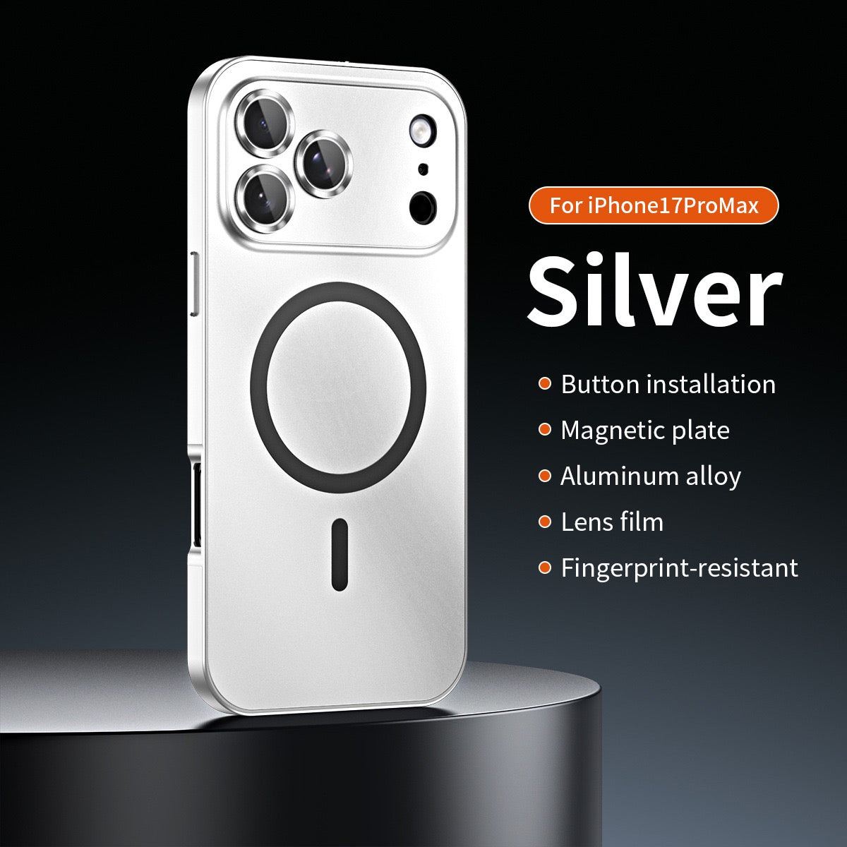 Eco-friendly alloy snap-on magnetic phone case