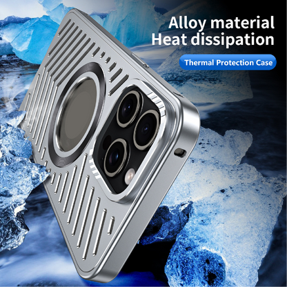 Ice-dazzling Magnetic Metal Buckle Heat Dissipation Phone Case