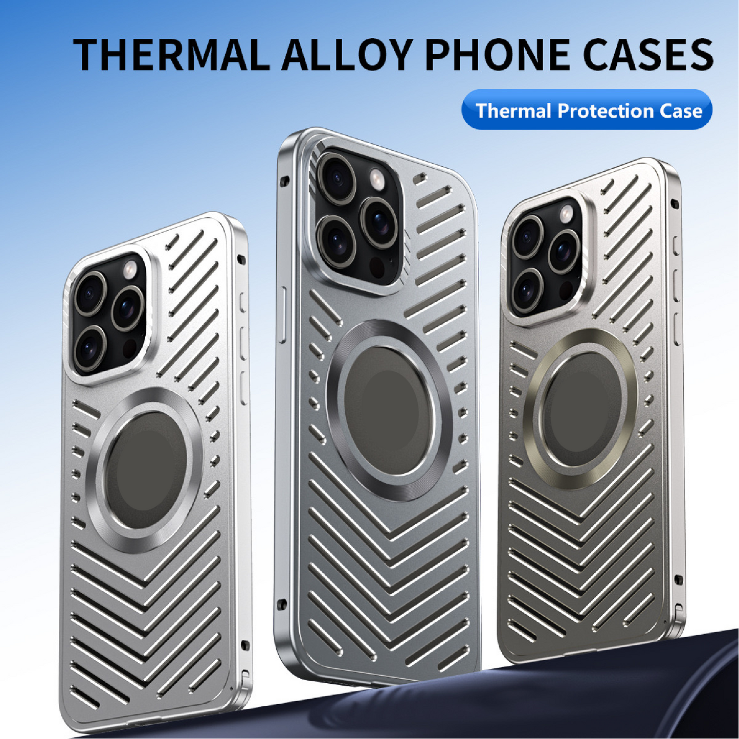 Ice-dazzling Magnetic Metal Buckle Heat Dissipation Phone Case