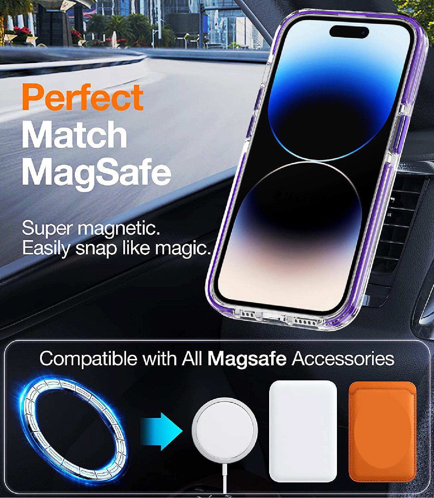 2024 New Anti-fall transparent magnetic phone case