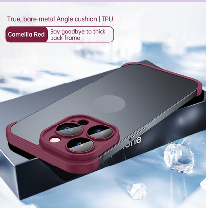 Frameless lens protective phone case