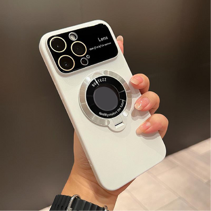 Fashion frosted lens protector bracket phone case