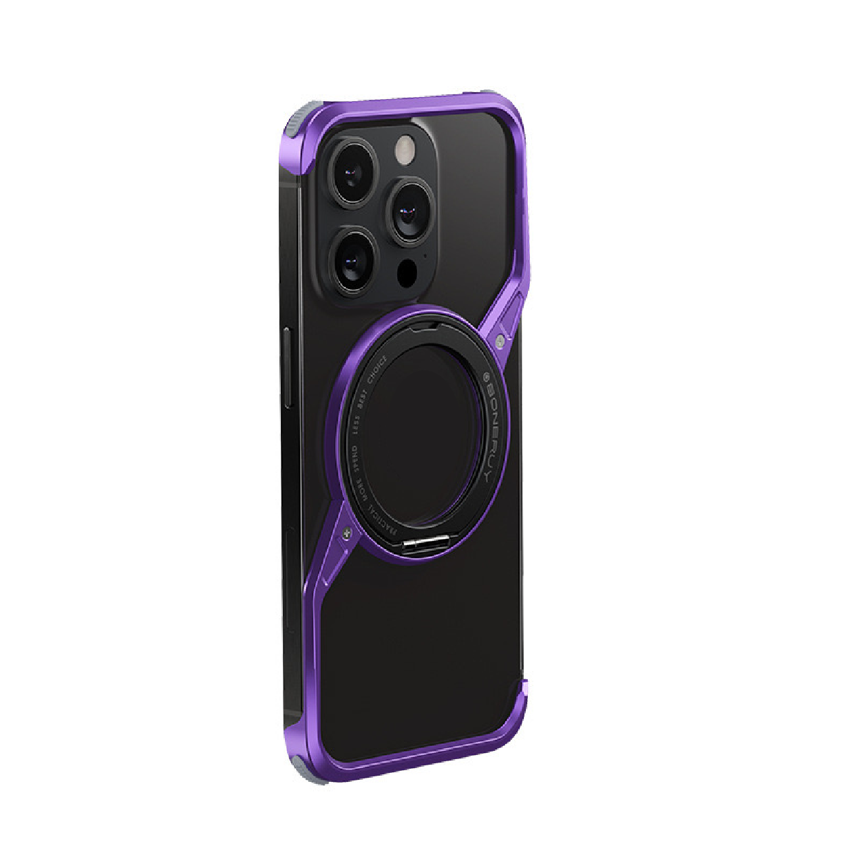 New S-shaped Metal Rotating Magnetic Stand Phone Case