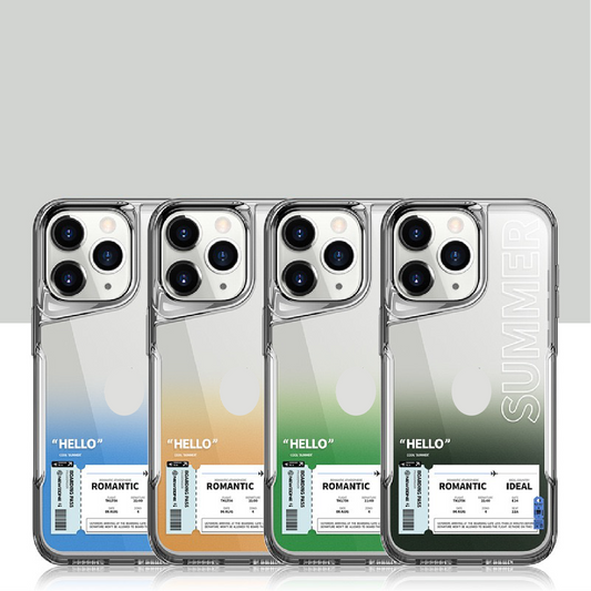 New [Air Ticket] Gradient High-Transparency Phone Case