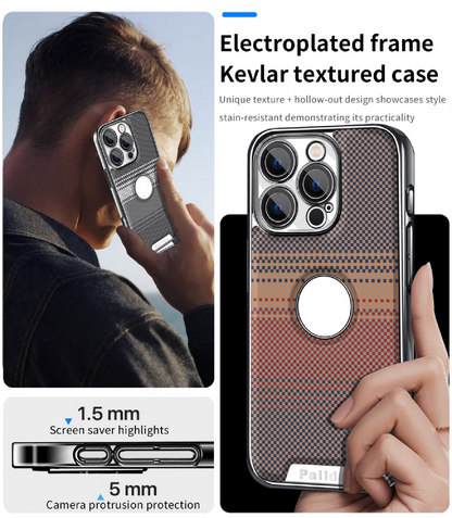 Sunset Series Carbon Fiber Leather Texture Hollow Phone Case