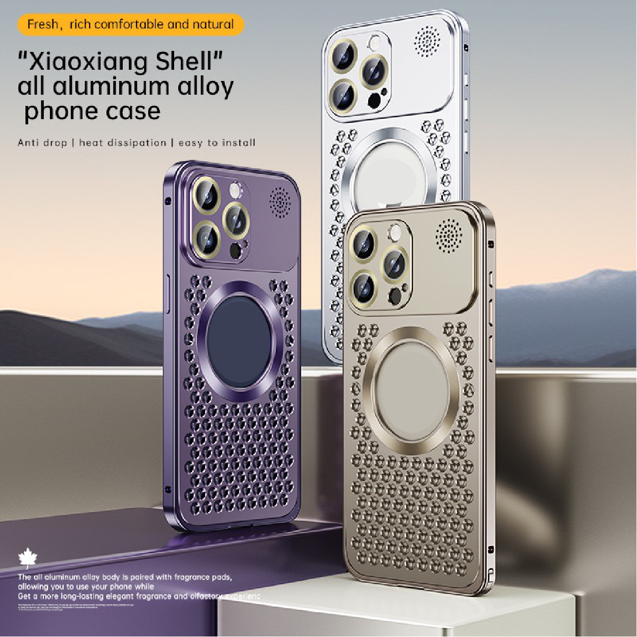 Super Cool Heat Dissipation Anti-fall Metal Magnetic Phone Case