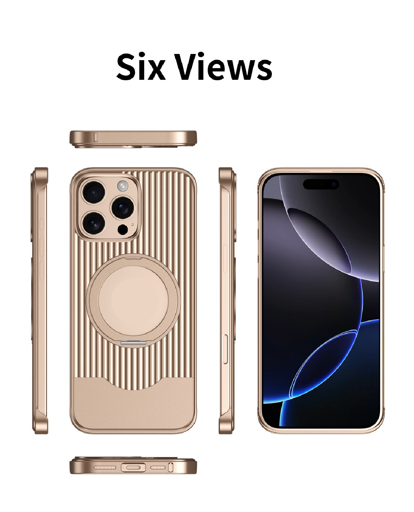 Luggage Style Telescopic Bracket Metal Magnetic Phone Case