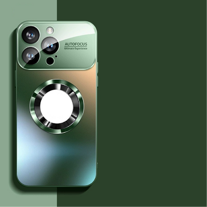 Large Window Lens Protection Frosted Magnetic Phone Case