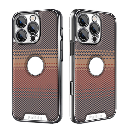 Sunset Series Carbon Fiber Leather Texture Hollow Phone Case