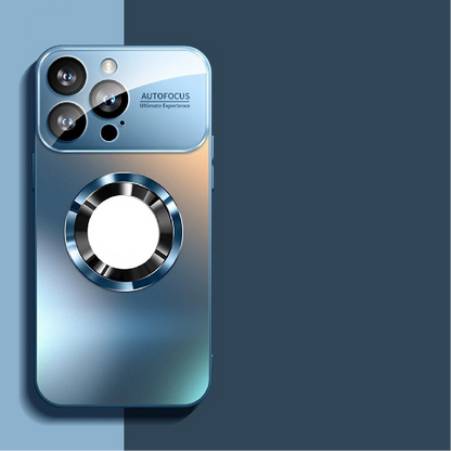 Large Window Lens Protection Frosted Magnetic Phone Case