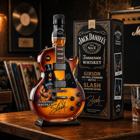 🔥HOT SALE 49% OFF👨‍🎤🤘Appetite for Rock: Vintage Sunburst Guitar Figurine Spirit Bottle🎸✨
