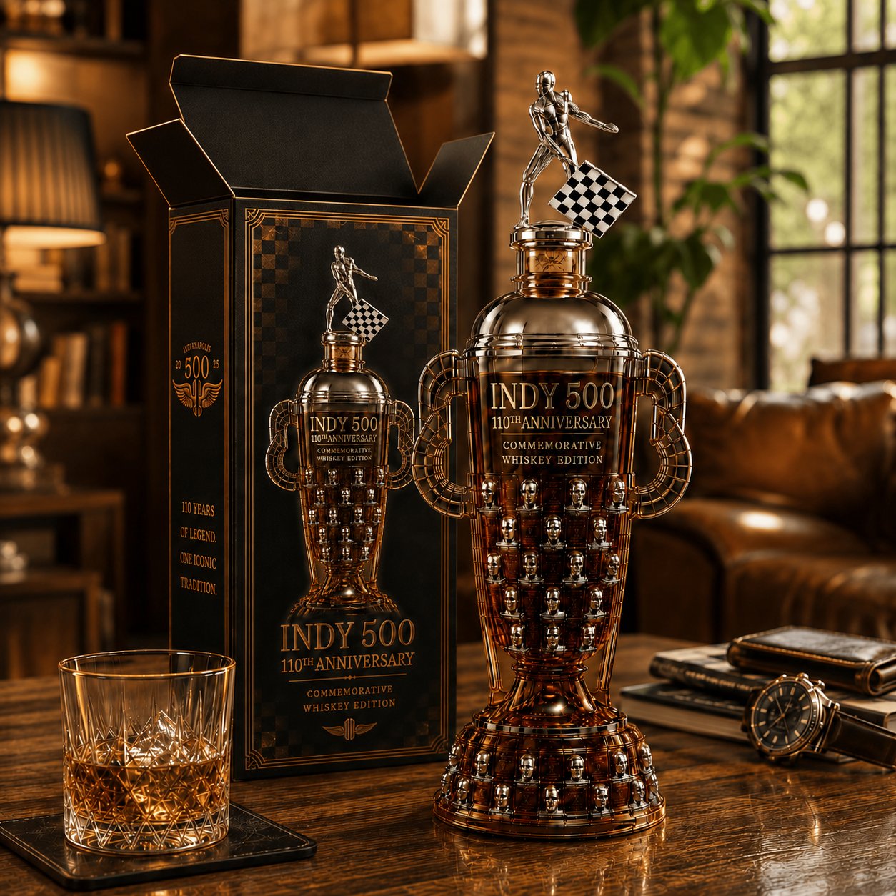 Indy 500 110th Anniversary Whiskey Bottle