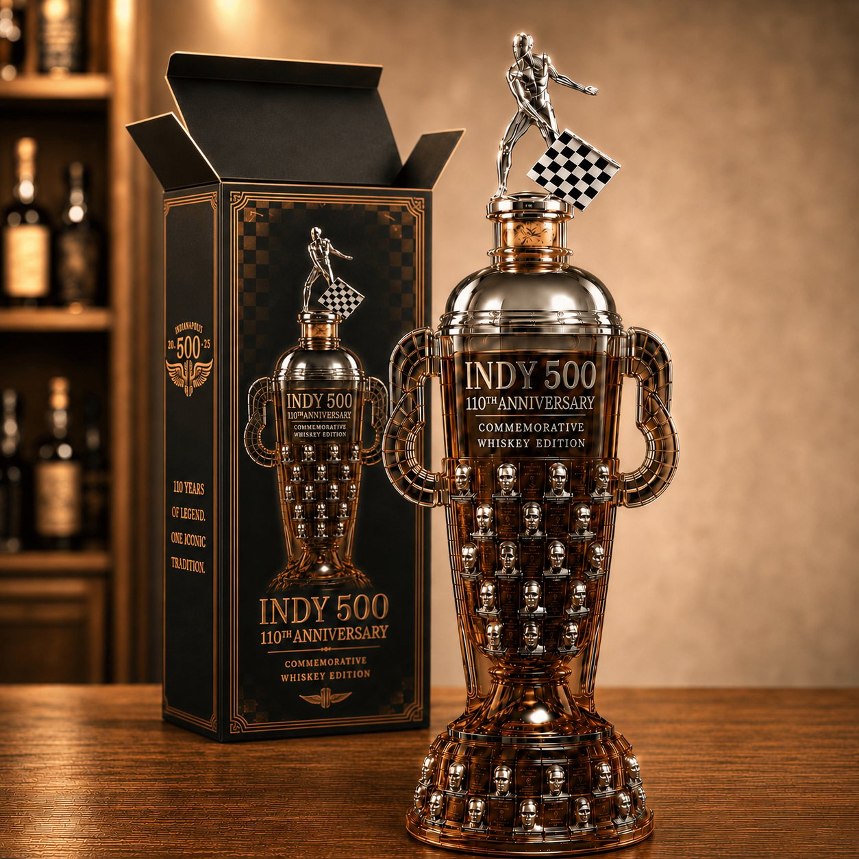 Indy 500 110th Anniversary Whiskey Bottle