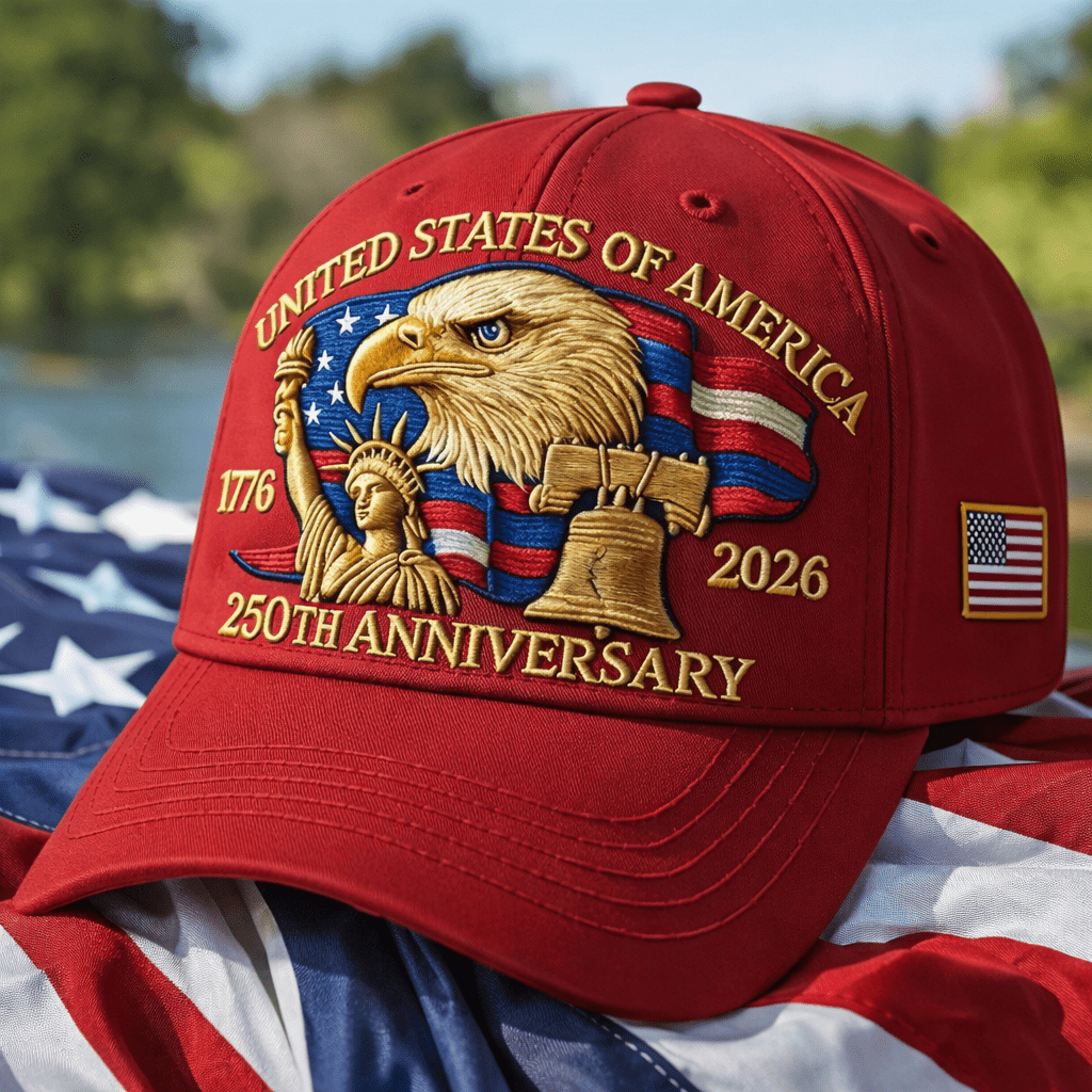America 250th: 1776–2026 Commemorative Hat – Limited Patriotic Embroidered Edition (Red)