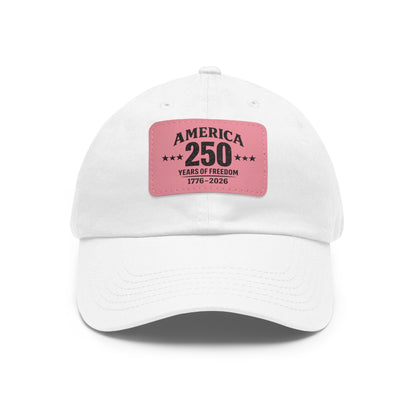 America's 250th Leather Patch Hat — 1776–2026 Patriotic Edition