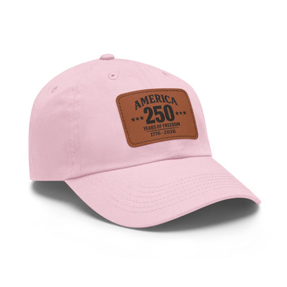 America's 250th Leather Patch Hat — 1776–2026 Patriotic Edition