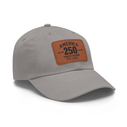 America's 250th Leather Patch Hat — 1776–2026 Patriotic Edition