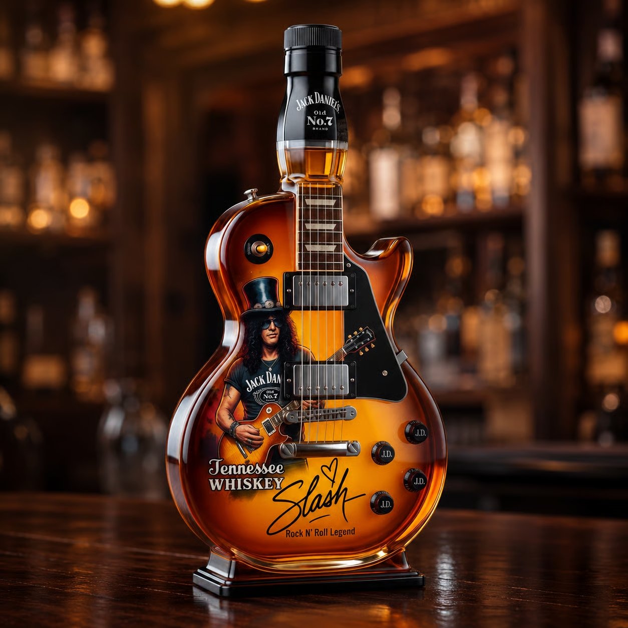 🔥HOT SALE 49% OFF👨‍🎤🤘Appetite for Rock: Vintage Sunburst Guitar Figurine Spirit Bottle🎸✨